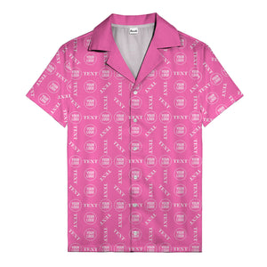 custom text & logo repeat pattern hawaiian shirt
