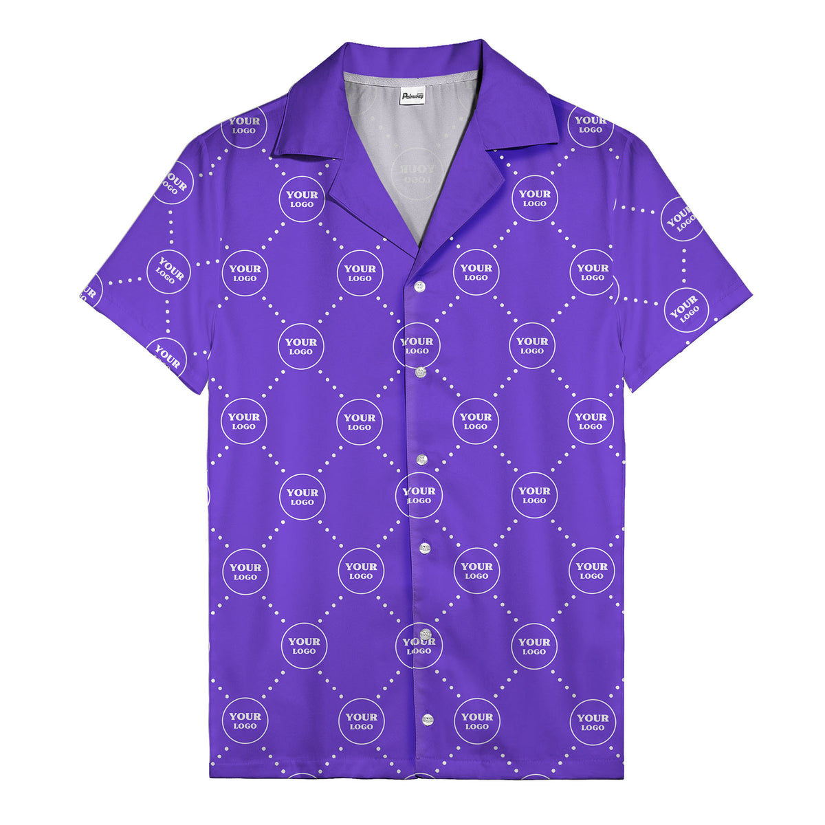 customizable logo circles and dotted lines monochrome hawaiian shirt