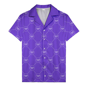 customizable logo circles and dotted lines monochrome hawaiian shirt