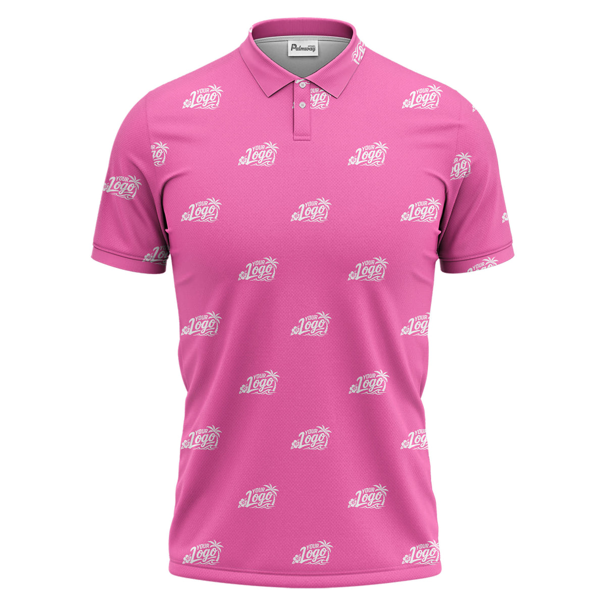 your logo repeat pattern black customizable professional polo shirt
