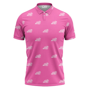 your logo repeat pattern black customizable professional polo shirt
