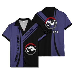 diagonal stripe custom logo company name hawaiian shirt for teams