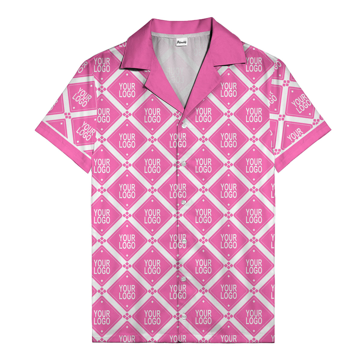 diamond repeat logo geometric hawaiian shirt for men
