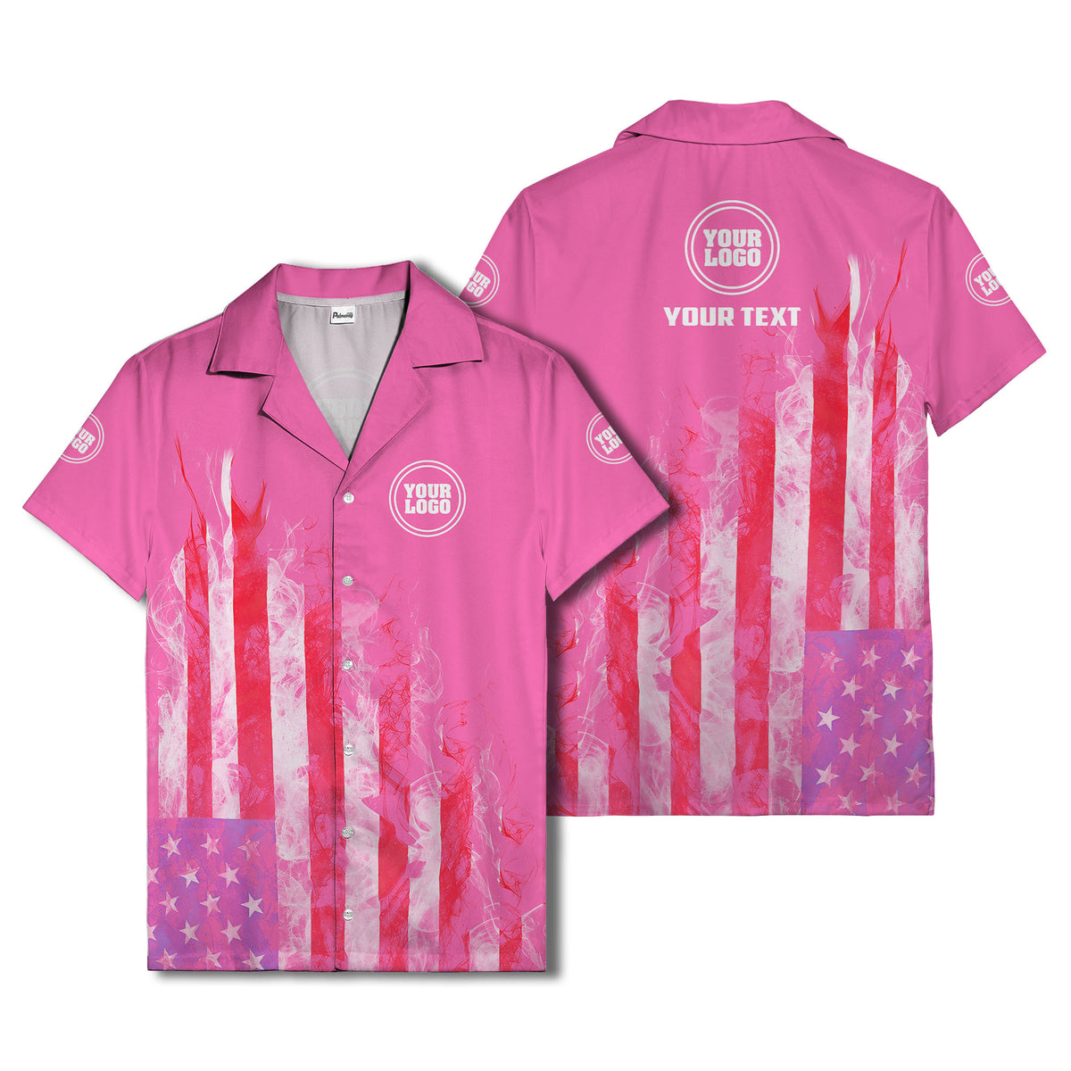 fiery bald eagle & stars stripes hawaiian shirt for men