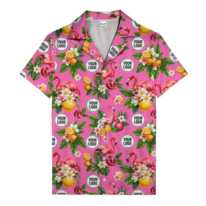 flamingo & pomegranate paradise hawaiian shirt for men
