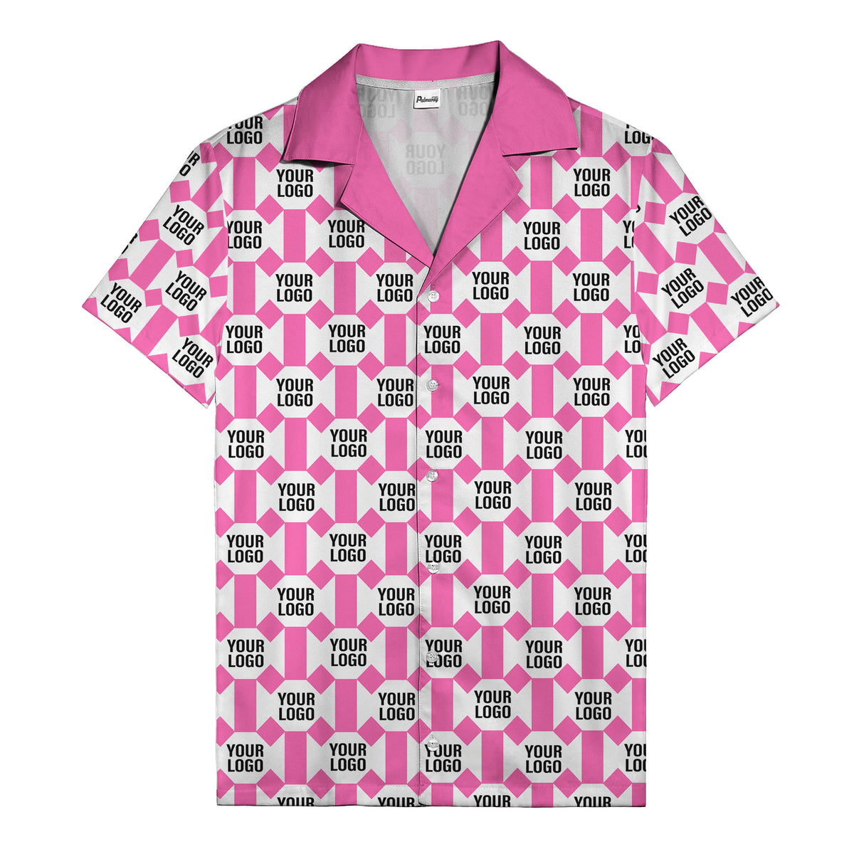geometric grid logo repeat pattern modern graphic hawaiian shirt