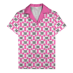 geometric grid logo repeat pattern modern graphic hawaiian shirt