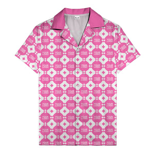 gold mon diamond lattice monogram hawaiian shirt for men