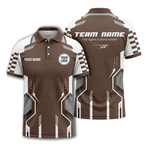 hexagonal checkerboard dots & lines modern geometric polo shirt