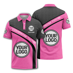 hexagonal grid monogram logo corporate polo shirt for men