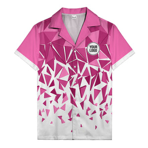 modern abstract triangular geometric hawaiian shirt for men