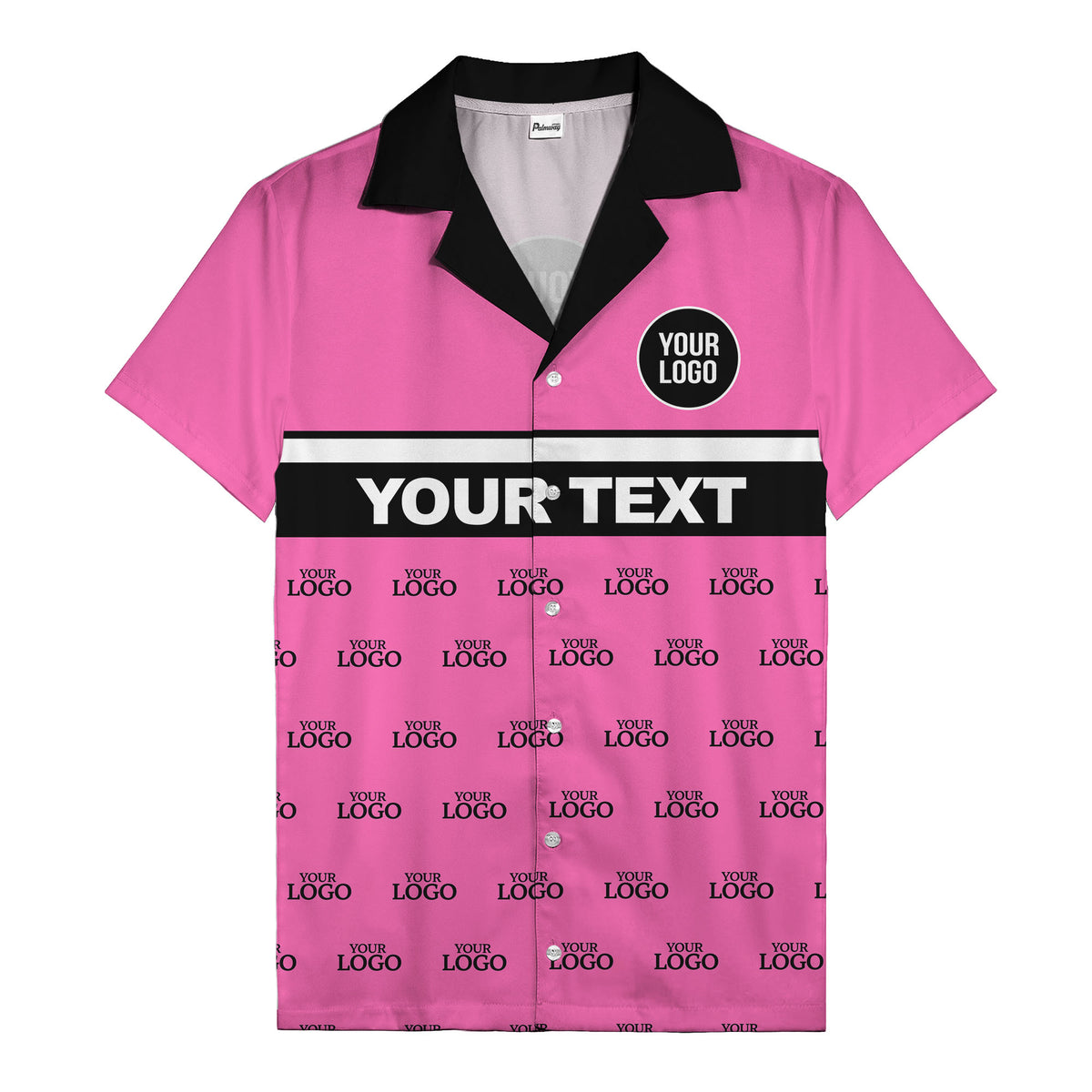 personalized logo & text striped hawaiian shirt for teams