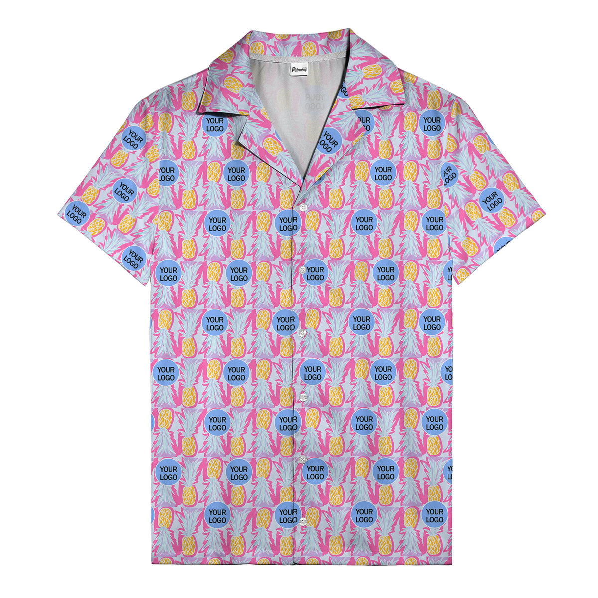 pineapple repeat & custom logo aloha hawaiian shirt