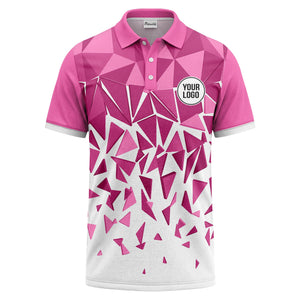 sharp monochrome geometric triangles polo shirt
