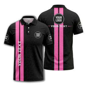 vertical stripe logo custom text polo shirt for modern professionals