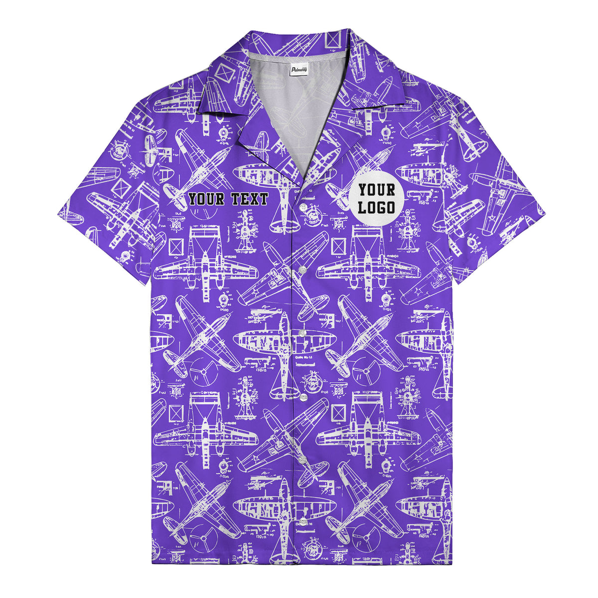 vintage airplane blueprint sketches propeller engine hawaiian shirt