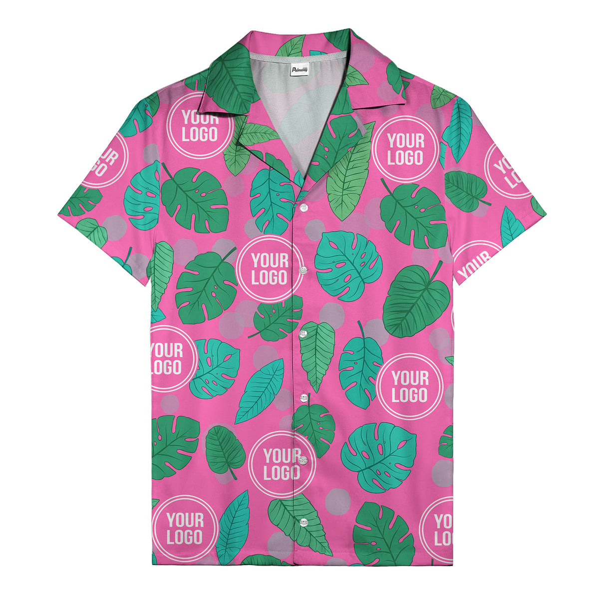 watercolor monstera leaf repeat & signature logo hawaiian shirt