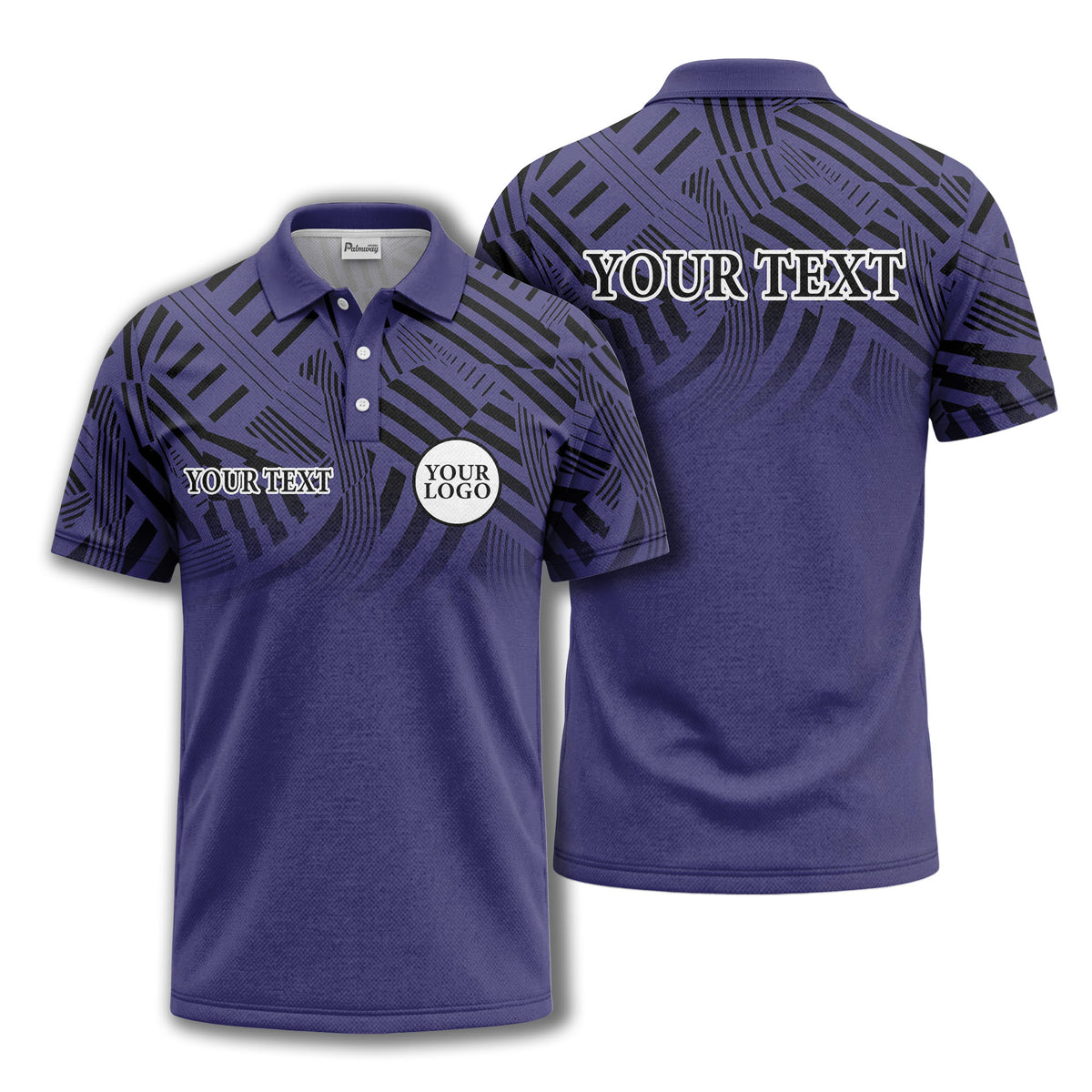 bold geometric stripes customizable polo shirt for men