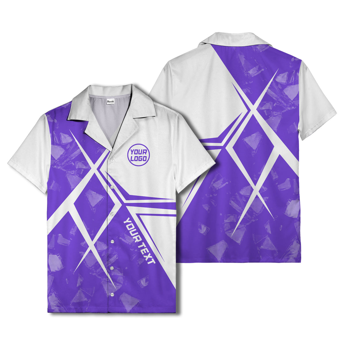 crystal shards & angular lines modern art hawaiian shirt