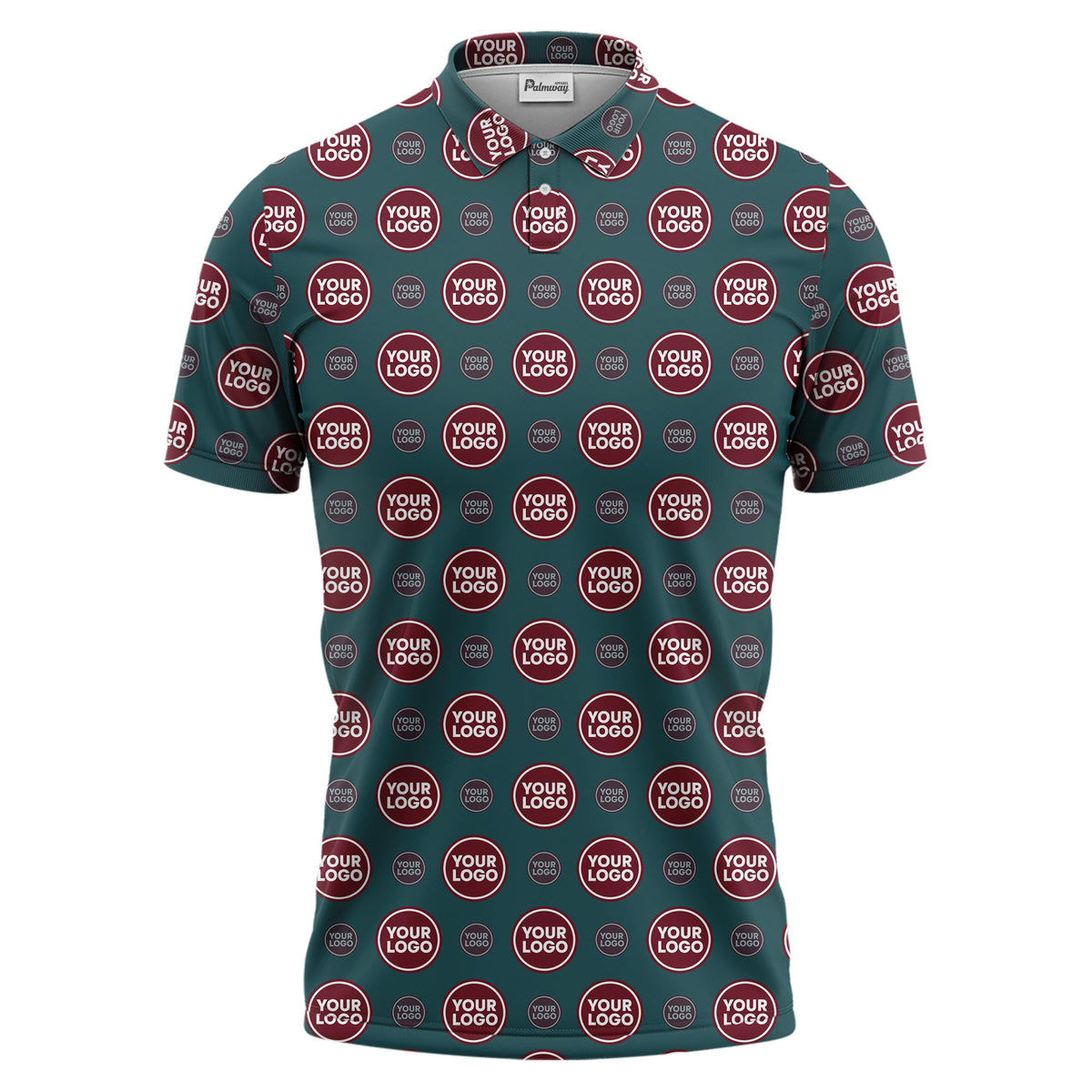 custom color logo polo shirt | bold geometric branding design