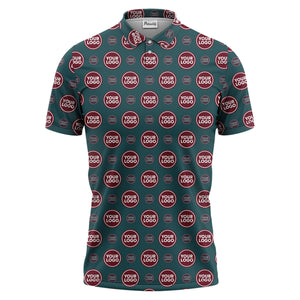 custom color logo polo shirt | bold geometric branding design