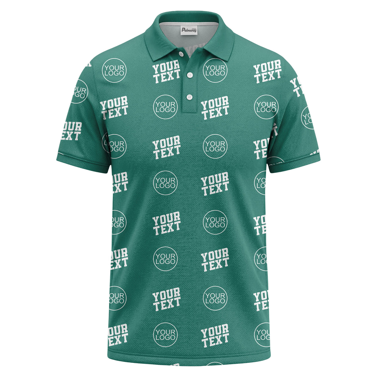 custom logo & text repeat pattern personalized polo shirt