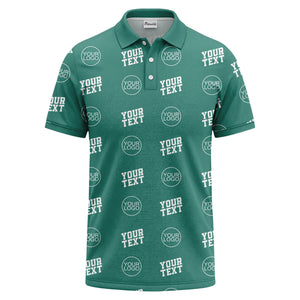custom logo & text repeat pattern personalized polo shirt