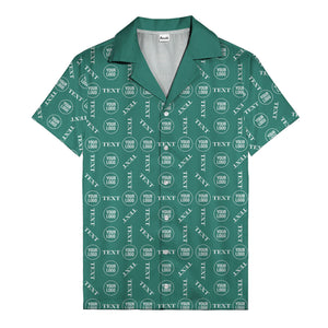 custom text & logo repeat pattern hawaiian shirt