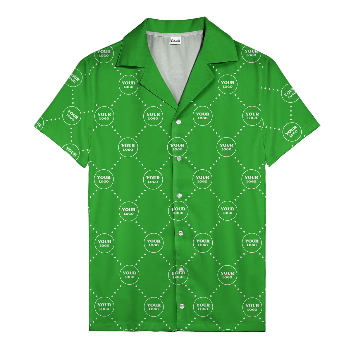 customizable logo circles and dotted lines monochrome hawaiian shirt