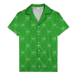 customizable logo circles and dotted lines monochrome hawaiian shirt