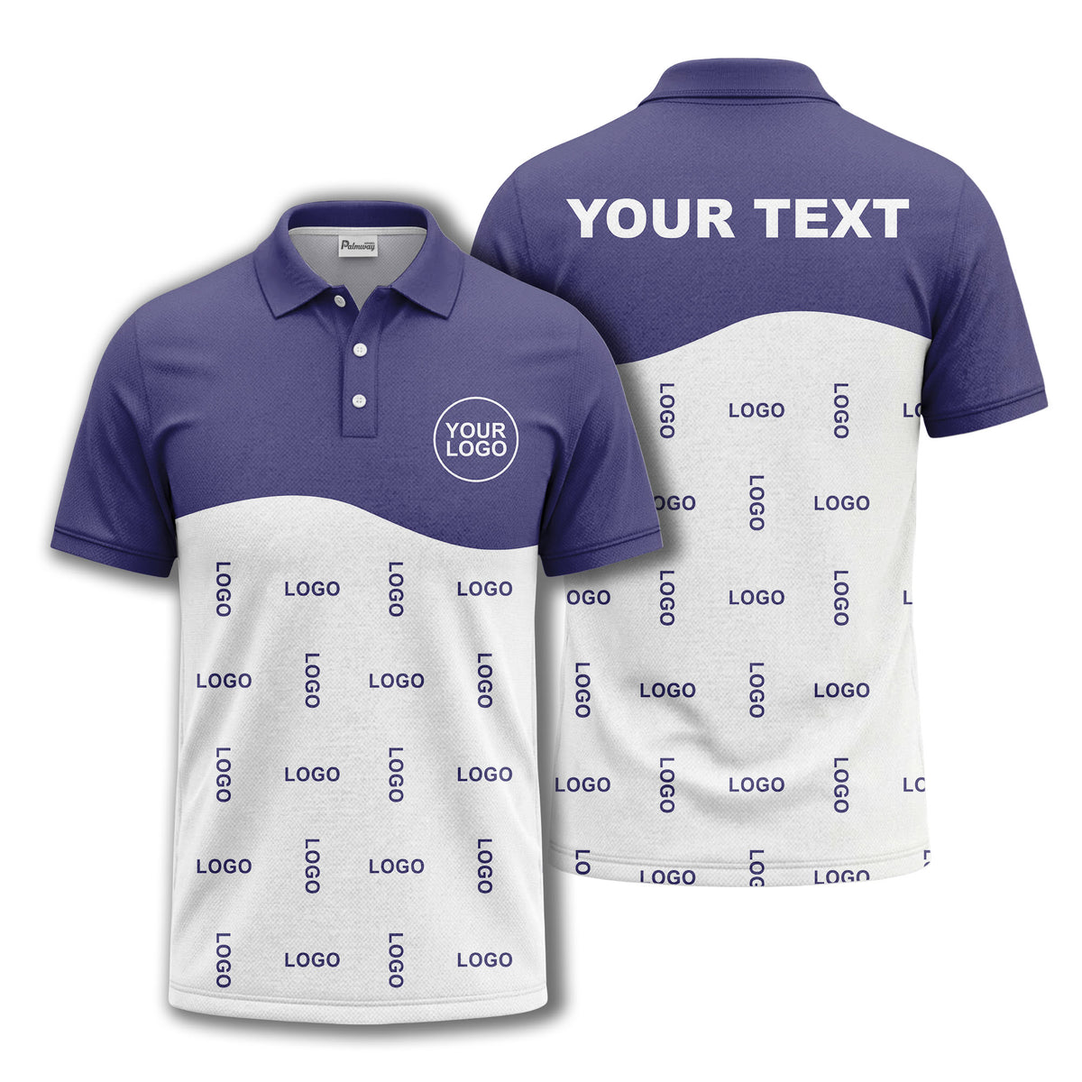 customizable monochrome logo repeat graphic polo shirt for professionals