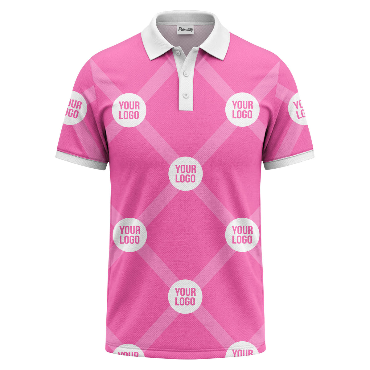 diagonal stripes & repeating custom logo polo shirt for men