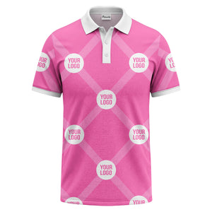 diagonal stripes & repeating custom logo polo shirt for men