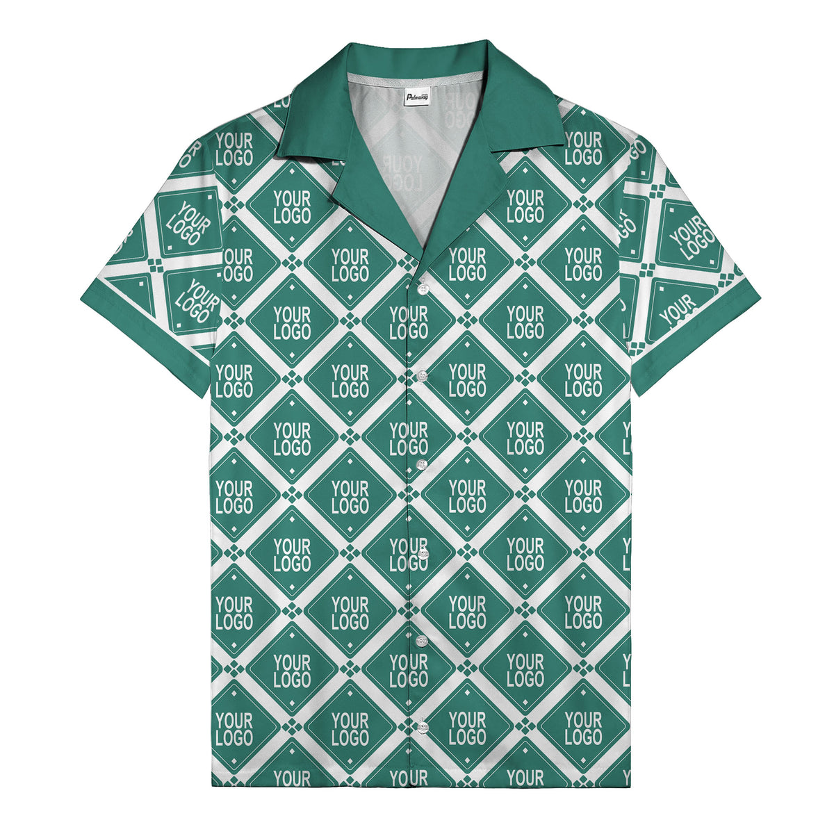 diamond repeat logo geometric hawaiian shirt for men