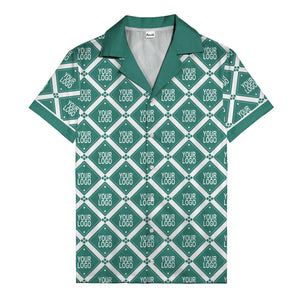 diamond repeat logo geometric hawaiian shirt for men