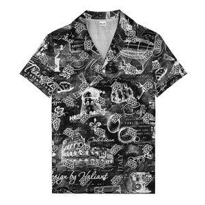 eiffel tower colosseum coffee sketch vintage travel hawaiian shirt