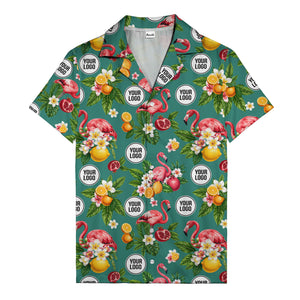 flamingo & pomegranate paradise hawaiian shirt for men