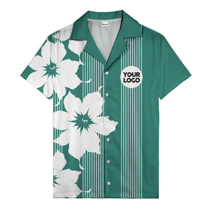 maple leaf & flag stripes patriotic custom multi color hawaiian shirt