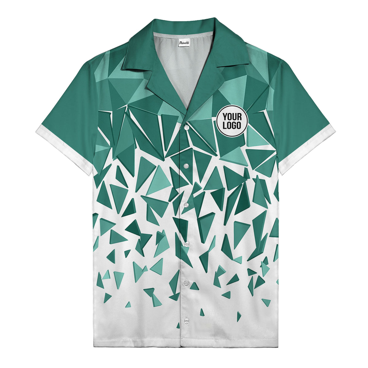 modern abstract triangular geometric hawaiian shirt for men