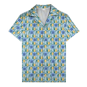 pineapple repeat & custom logo aloha hawaiian shirt
