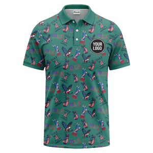 statue of liberty eagles golf clubs polo shirt