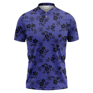 tropical floral leaves & circles polo shirt for island vibes
