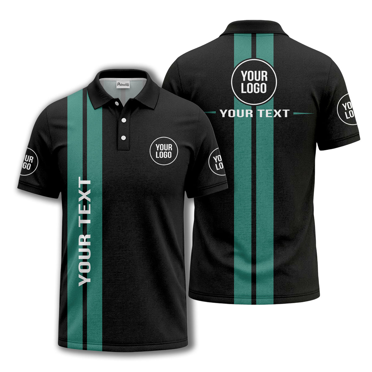 vertical stripe logo custom text polo shirt for modern professionals