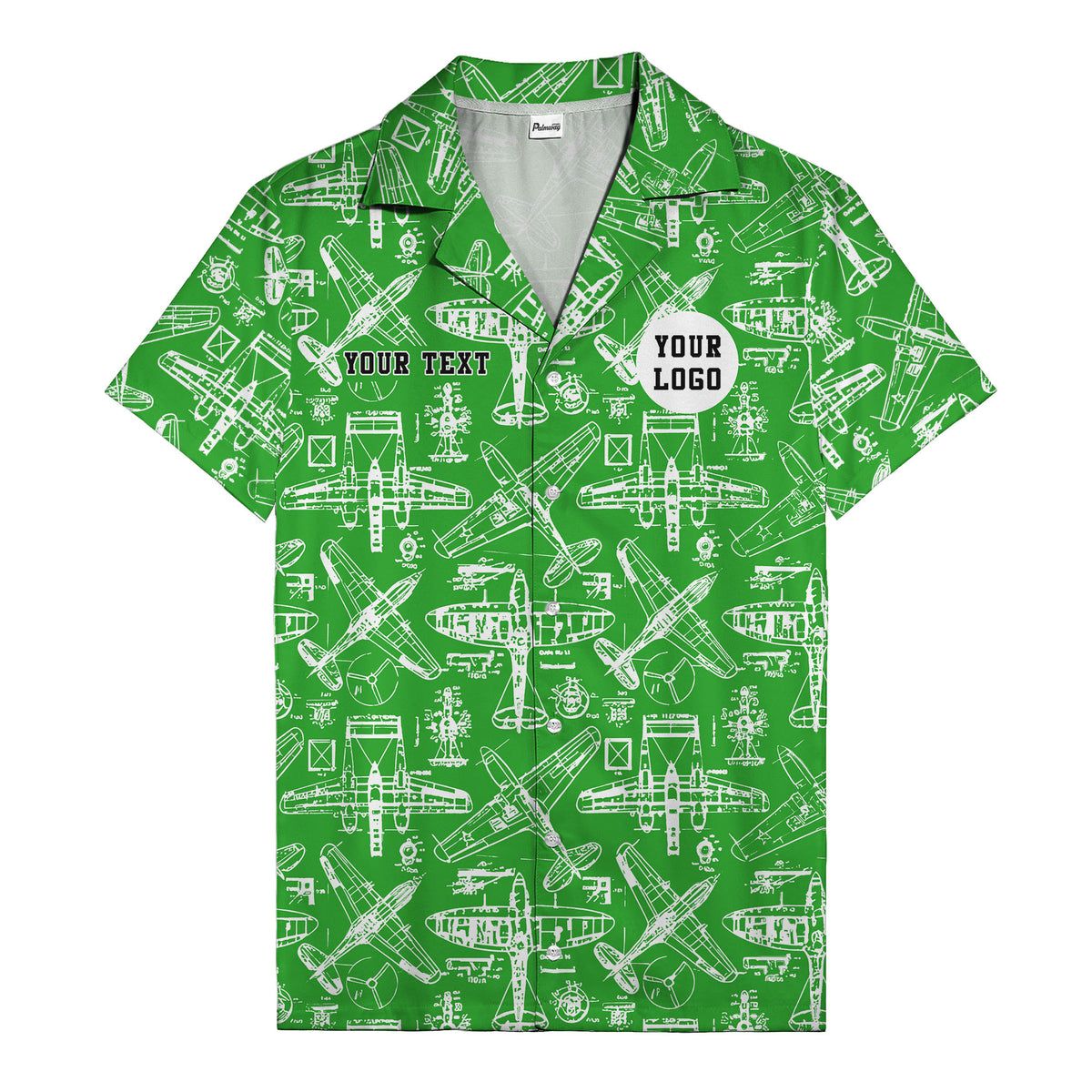 vintage airplane blueprint sketches propeller engine hawaiian shirt