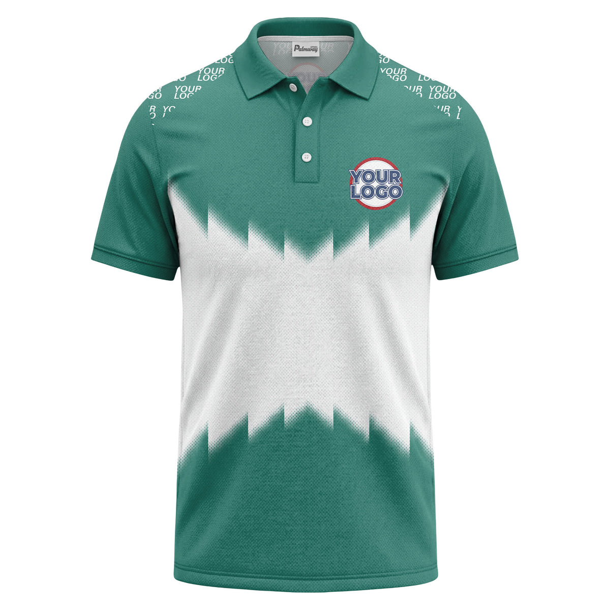 zigzag gradient custom logo polo shirt for men
