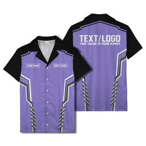 bowling team stripe name box hawaiian shirt for men