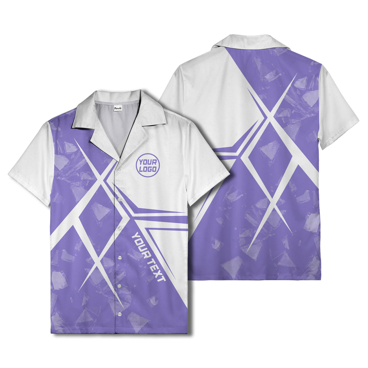 crystal shards & angular lines modern art hawaiian shirt