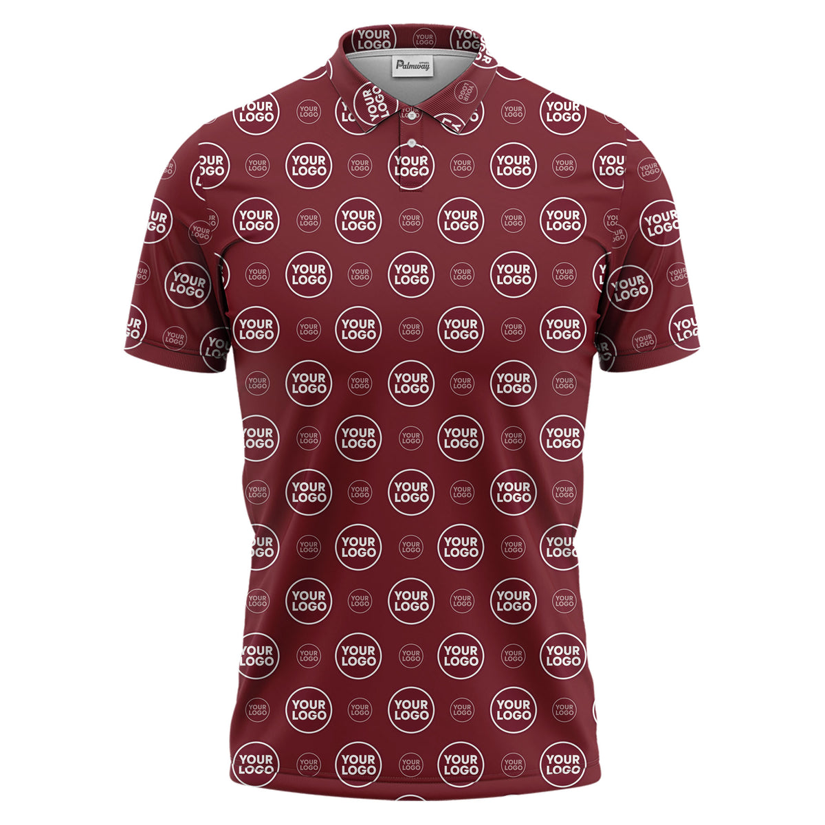 custom color logo polo shirt | bold geometric branding design
