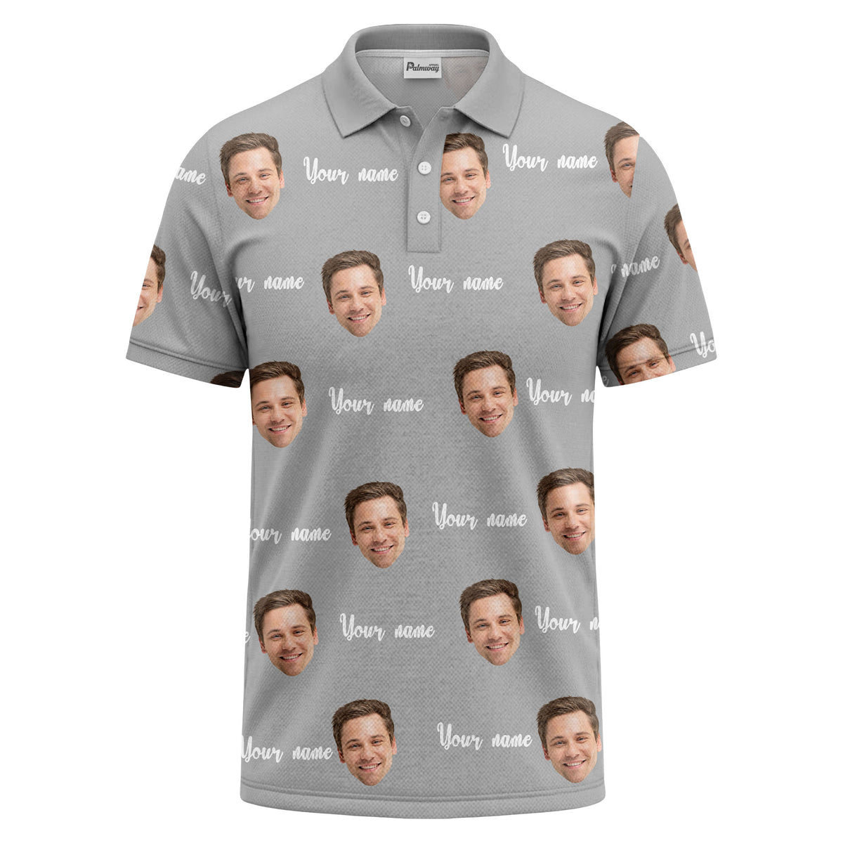 custom face portrait repeat polo shirt