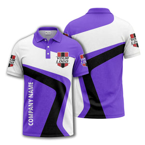 custom logo diagonal stripe corporate polo shirt for business uniforms